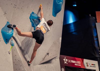Charlotte Schiefer im Wettkampf bei den Finals 2023 in der Kraftzentrale in Duisburg. Foto: Eugen Shkolnikov