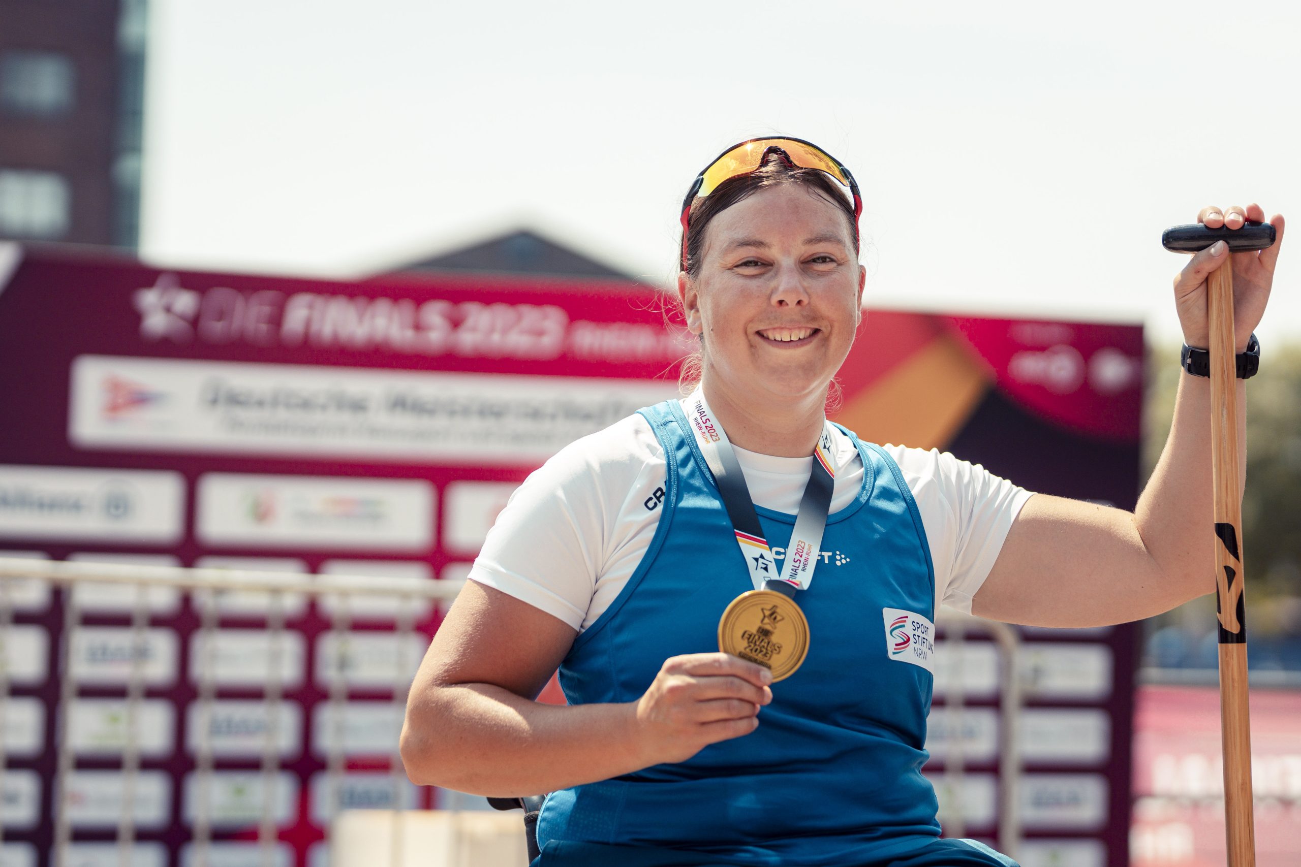 Katharina Bauernschmidt mit ihrer Goldmedaille. Foto: Eugen Shkolnikov